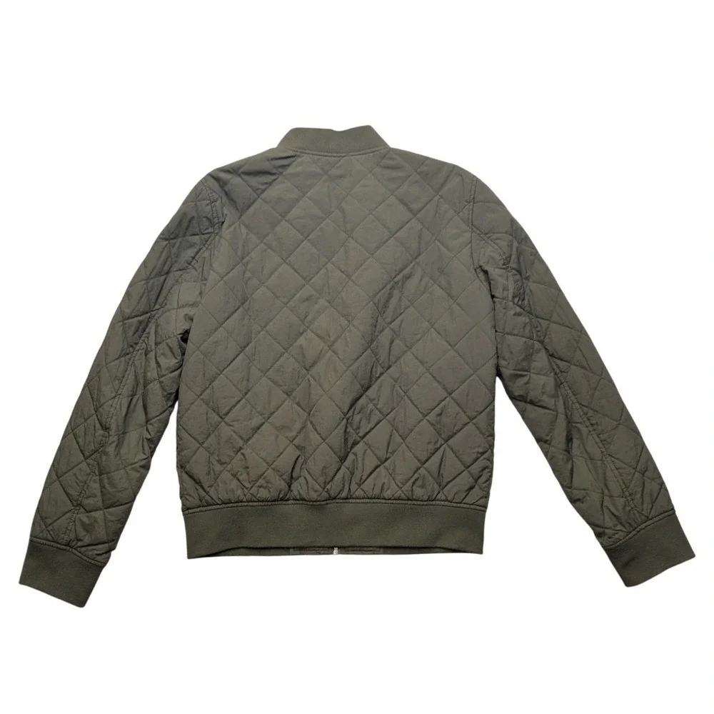 Levi's Quilted Bomber Jacket Mens Small Olive Green Diamond Stitch Full Zip